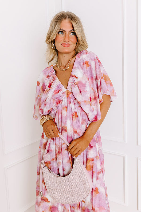 Premium Vineyard Stroll Midi Dress