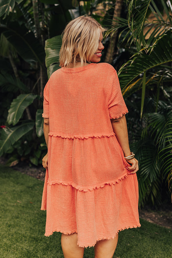 Premium Summer Mimosa Babydoll Dress - Tangerine Curves Collection