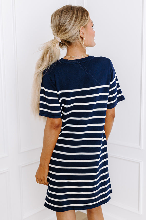 Premium Country Club Charm Stripe Mini Dress in Navy - Ultimate Summer Elegance