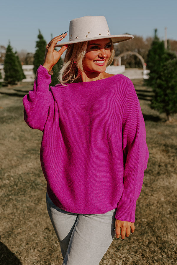 Ultimate Caffeine Crush Knit Top in Orchid