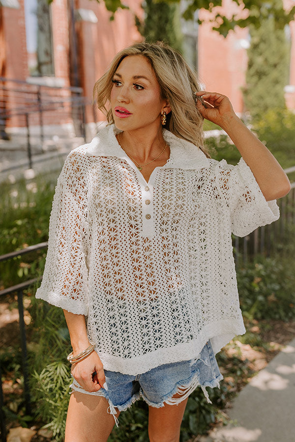 Ultimate Adventure Seeker Crochet Top - Premium White