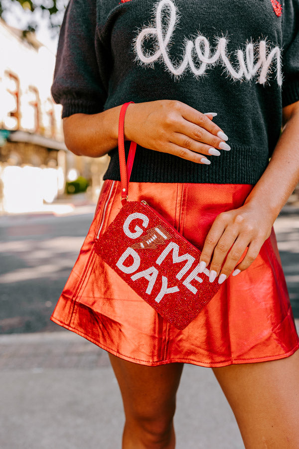 Ultimate Game Day Beaded Clutch - Crimson Edition