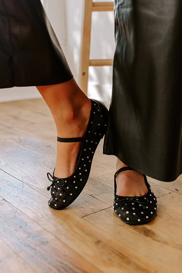 The Ultimate Ariel Rhinestone Embellished Flat - Premium Black Edition