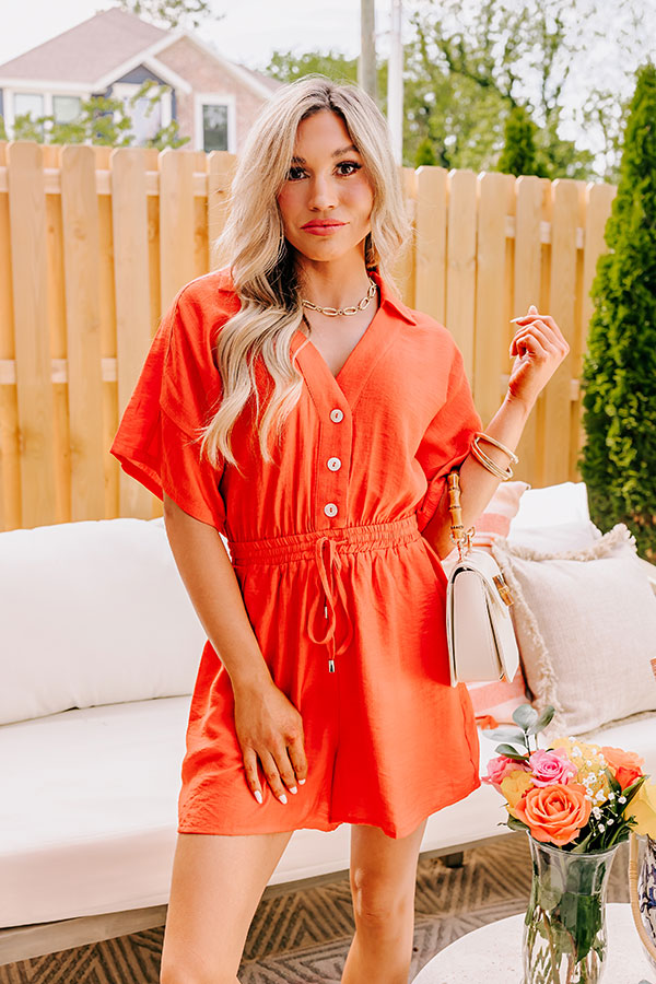 Premium Tangerine Coastline Romper - Ultimate Summer Style