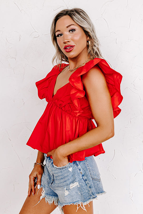 Ultimate Red Peplum Top - Stay Chic & Comfortable