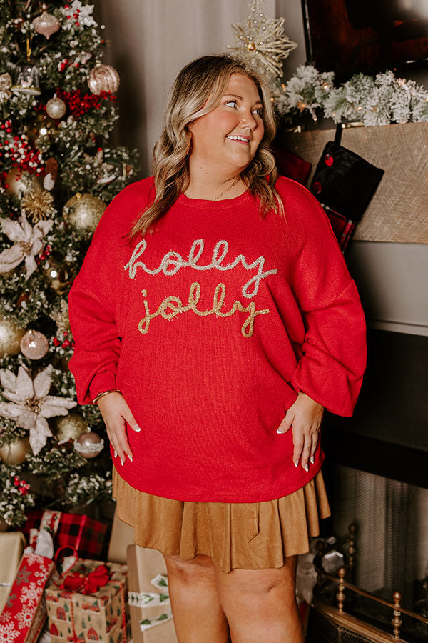 Premium Holly Jolly Glitter Knit Top - Ultimate Christmas Style