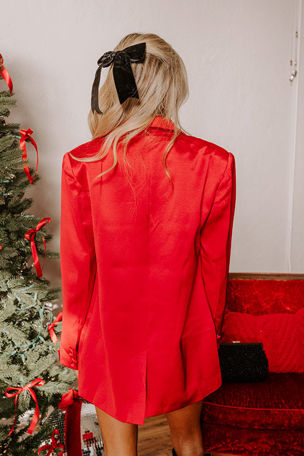 Premium Holiday Glam Satin Blazer