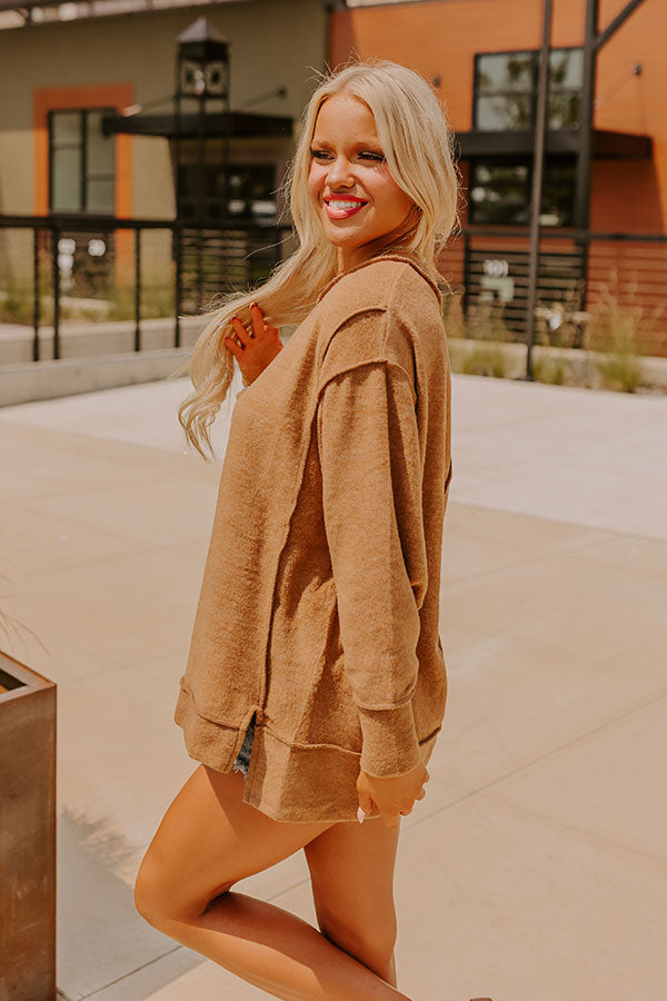 Ultimate Cozy Oversized Sweater in Dark Camel - Premium Softness & Style