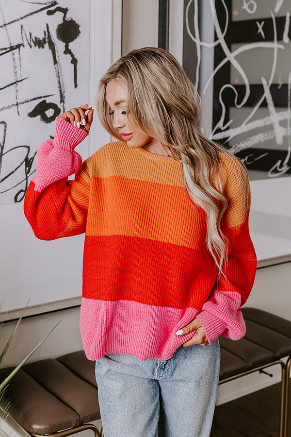 Premium Spring Breeze Striped Knit Sweater