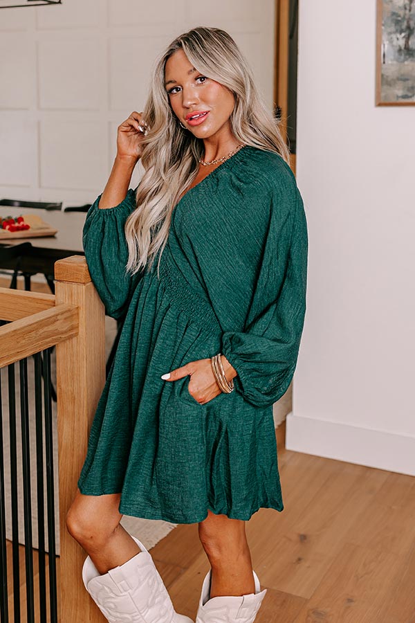 Premium Hunter Green Babydoll Dress - Ultimate Style & Comfort