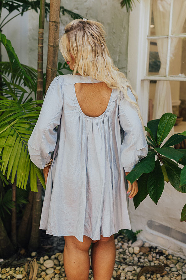 Premium Manhattan Tunic Dress - Sky Blue Elegance