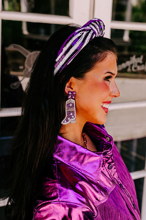 Ultimate Game Day Glam: Southern Style Purple Earrings