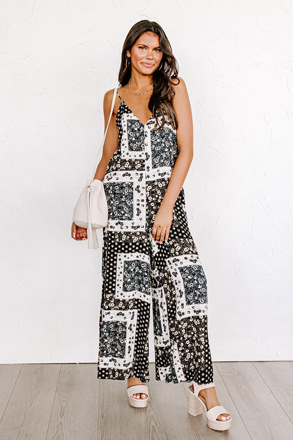 Ultimate Black Latte To Go Jumpsuit - Premium Floral Print