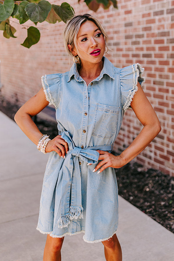 Premium Aleena Chambray Mini Dress - Ultimate Style Upgrade