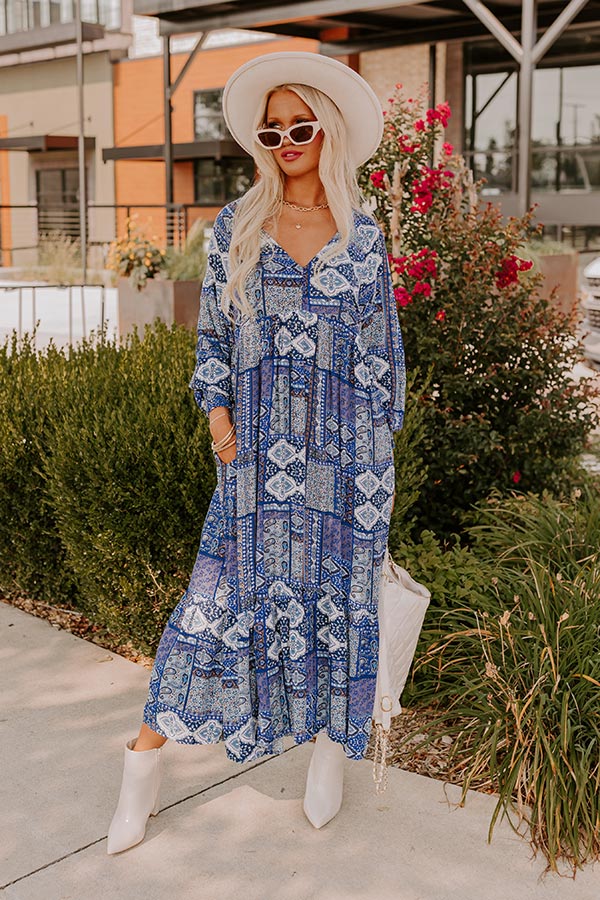 Ultimate Orchard Oasis Paisley Maxi Dress - Premium Blue Floral Elegance