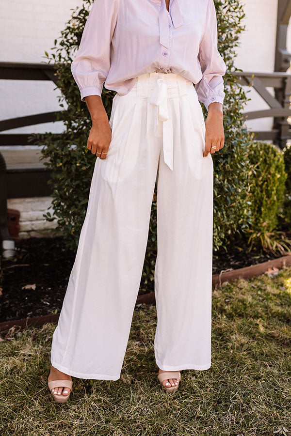 Premium Hazelle High Waist Trousers - Ultimate White Elegance