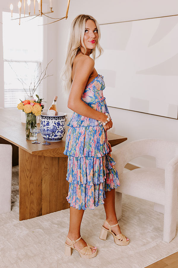 Ultimate Garden Party Chic Pleated Midi Dress