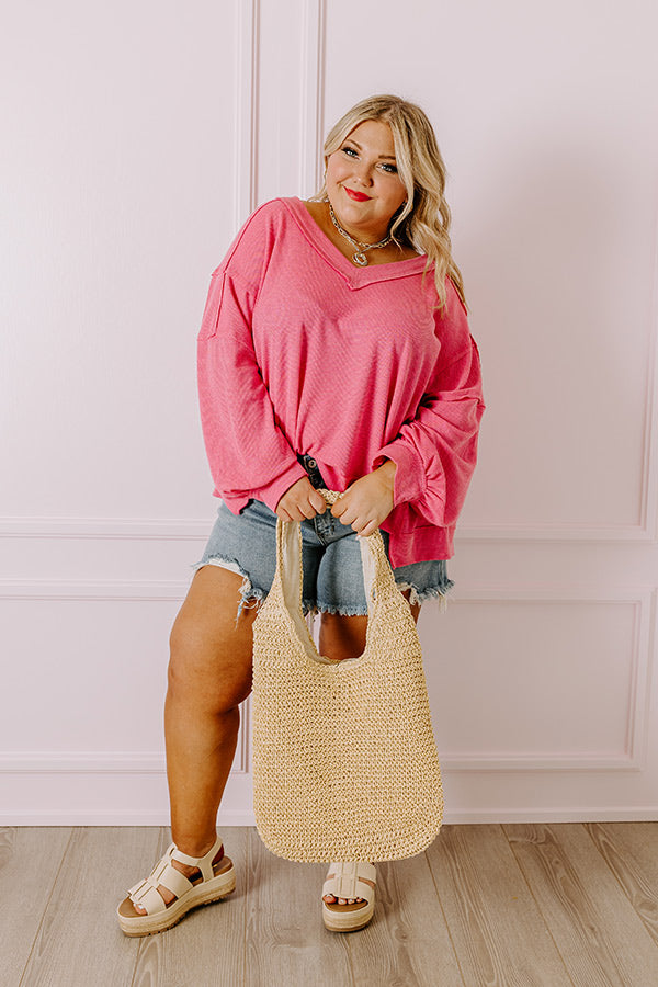 Ultimate Springtime Sips Waffle Knit Top - Curves Collection