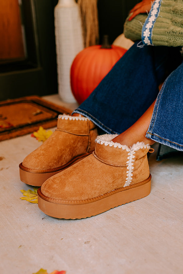 Premium Vermont Faux Suede Platform Bootie in Camel - Ultimate Comfort & Style