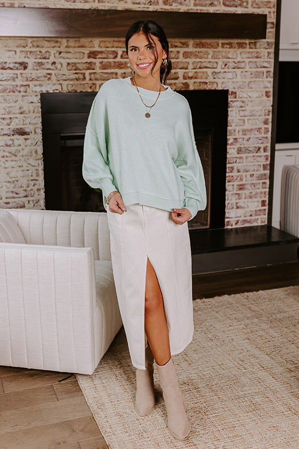 Ultimate Comfort Mint Knit Sweater for Road Trips