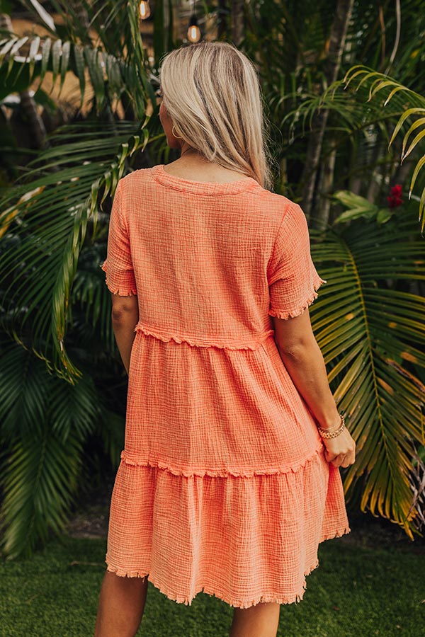 Ultimate Summer Mimosa Babydoll Dress - Tangerine Bliss