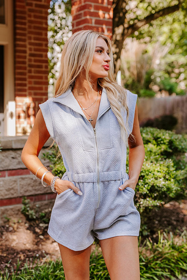 Premium Grey Coffee Run Cutie Romper - Ultimate Style Upgrade