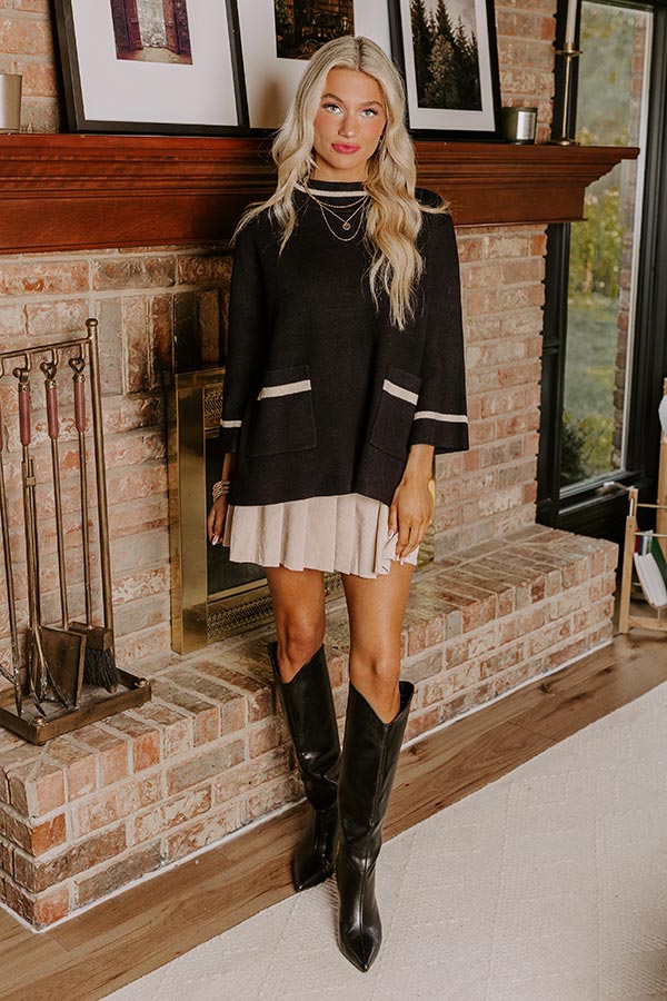 Premium Black Shimmer Knit Sweater