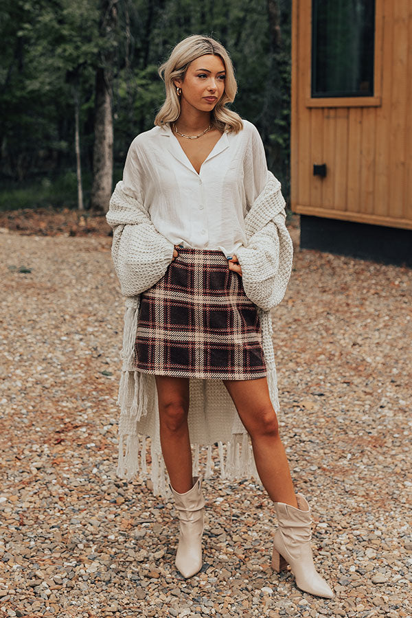 Premium Chestnut Plaid Skirt - Ultimate Style Upgrade