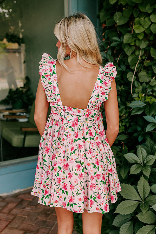 Premium Rosewood Romance Floral Mini Dress - Ultimate Summer Style