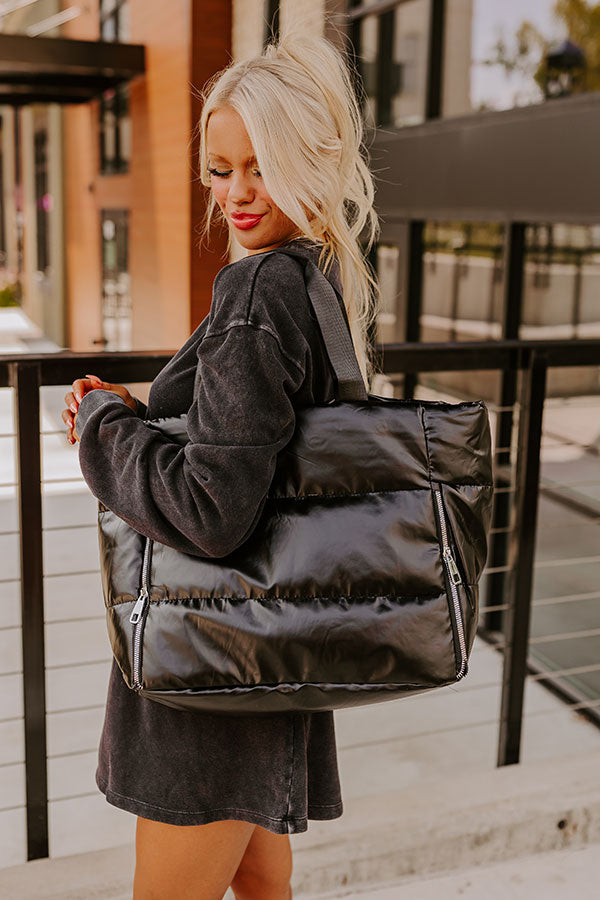 Ultimate Weekend Getaway Puffer Tote - Premium Black Edition