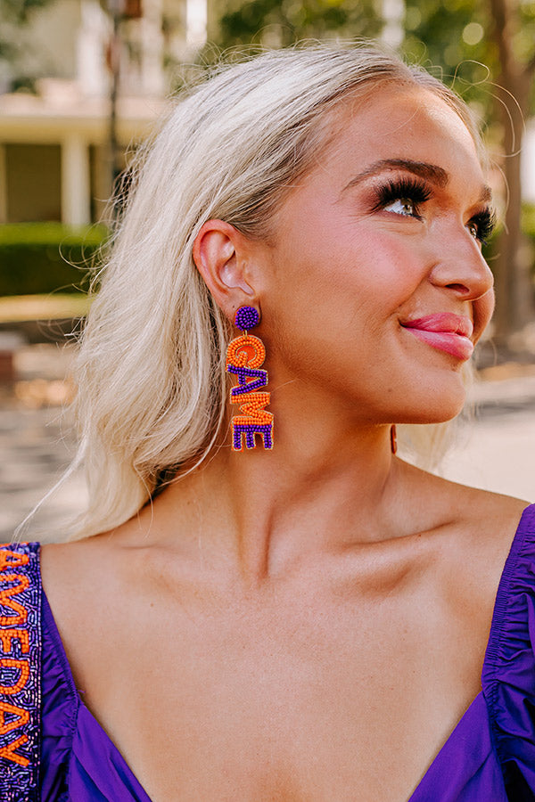 Ultimate Game Day Beaded Earrings - Orange Edition