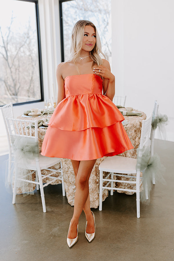 Ultimate Coral Mini Dress - Elite Elegance Collection