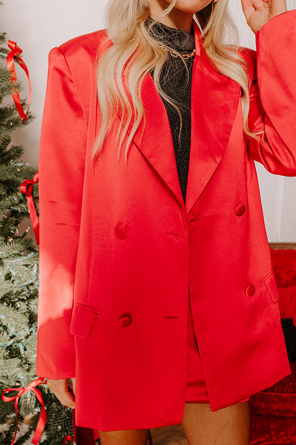 Premium Holiday Glam Satin Blazer