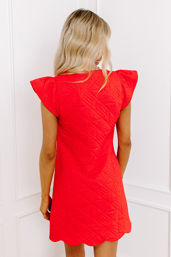 Premium Uptown Party Quilted Mini Dress - Bold Red