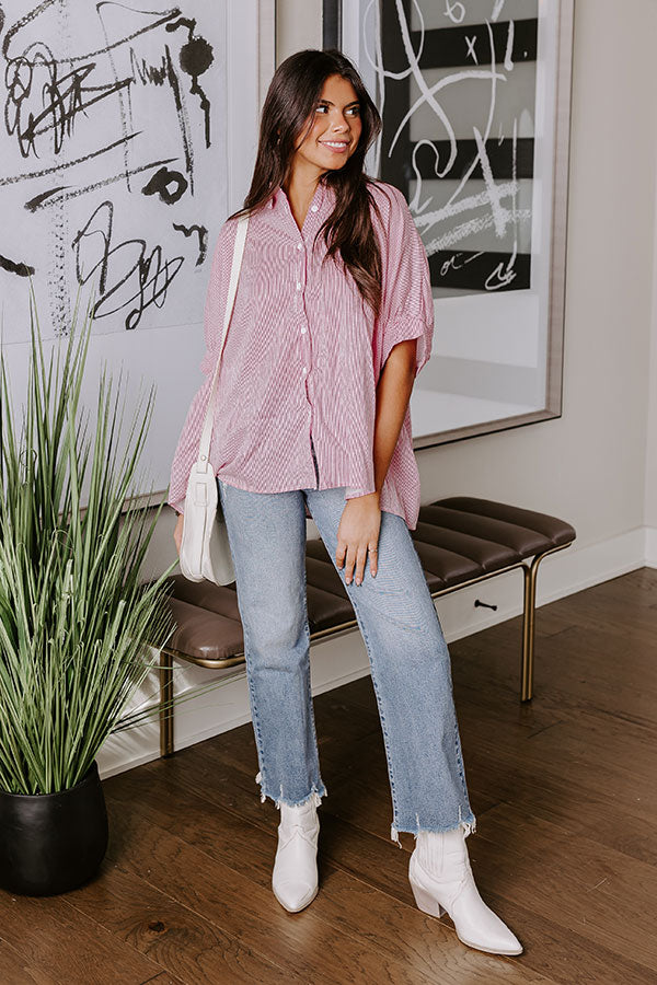 Premium Pink Striped Button-Up Shirt - Casual Chic Style