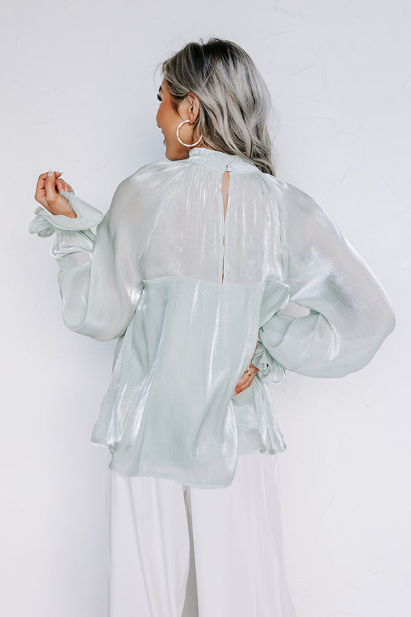 Ultimate Romantic Mint Chiffon Shift Top