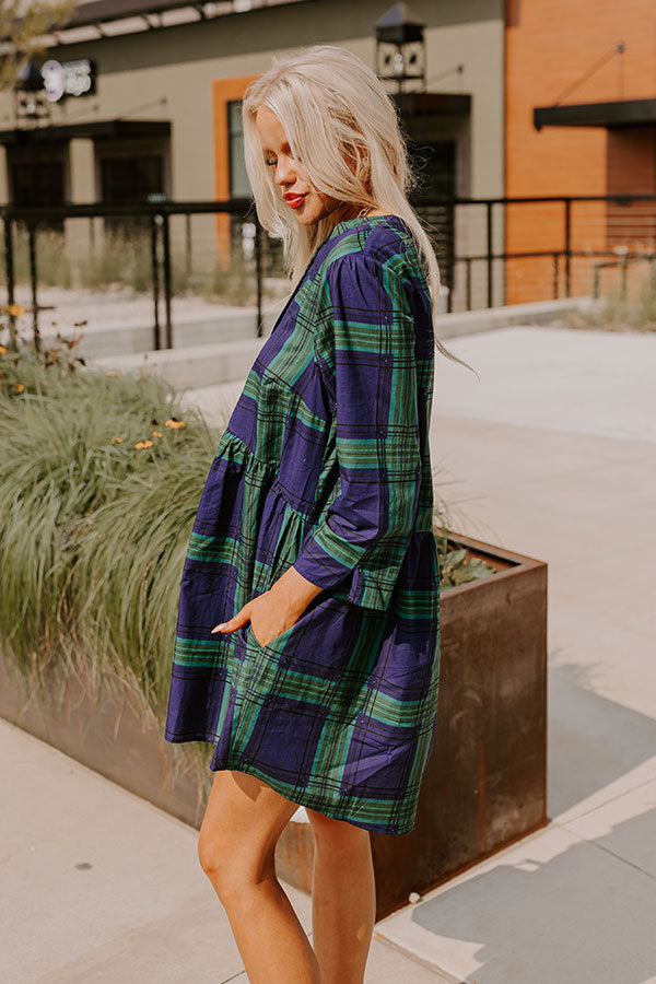 Premium Chic Harvest Plaid Mini Dress - Green | Ultimate Style Upgrade