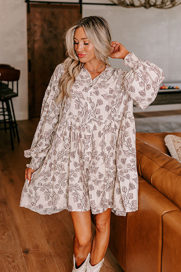 Premium Vineyard Dreaming Floral Mini Dress