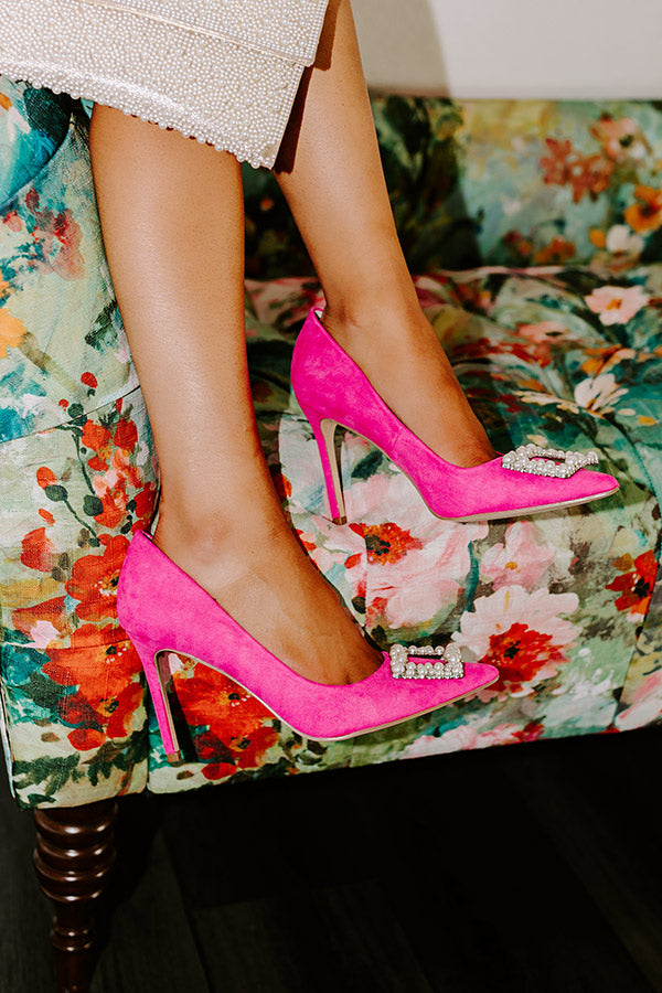 Premium Kiersten Faux Suede Heel in Vibrant Hot Pink - Ultimate Style Upgrade