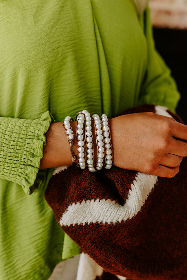 Premium Paris Dreamer Wrap Bracelet with Faux Pearls