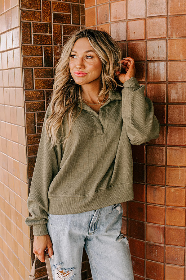 Premium Sage Ribbed Sweatshirt - Ultimate Comfort & Style