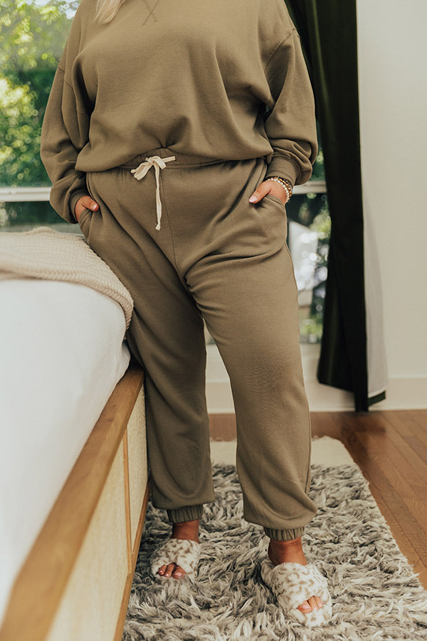 Ultimate Comfort Light Sage Joggers for Curves
