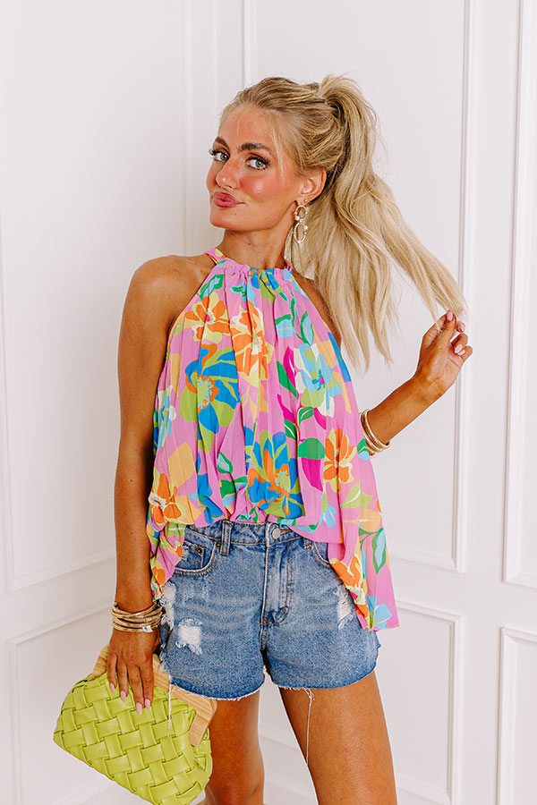 Premium Aloha Attire Pleated Floral Top - Ultimate Summer Style