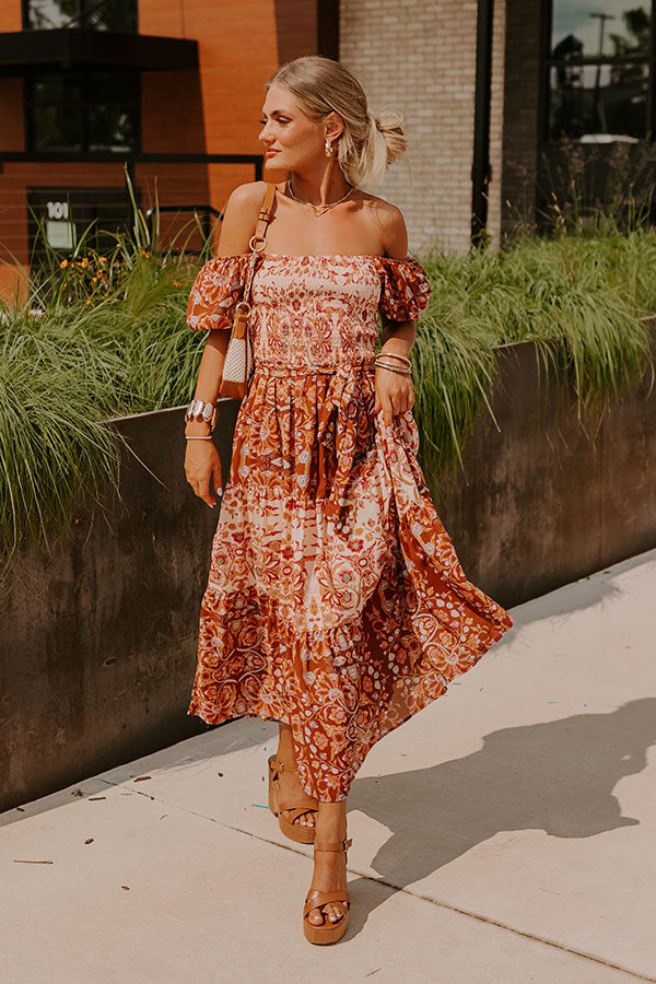 Premium Floral Midi Dress - Chasing Sunsets Collection