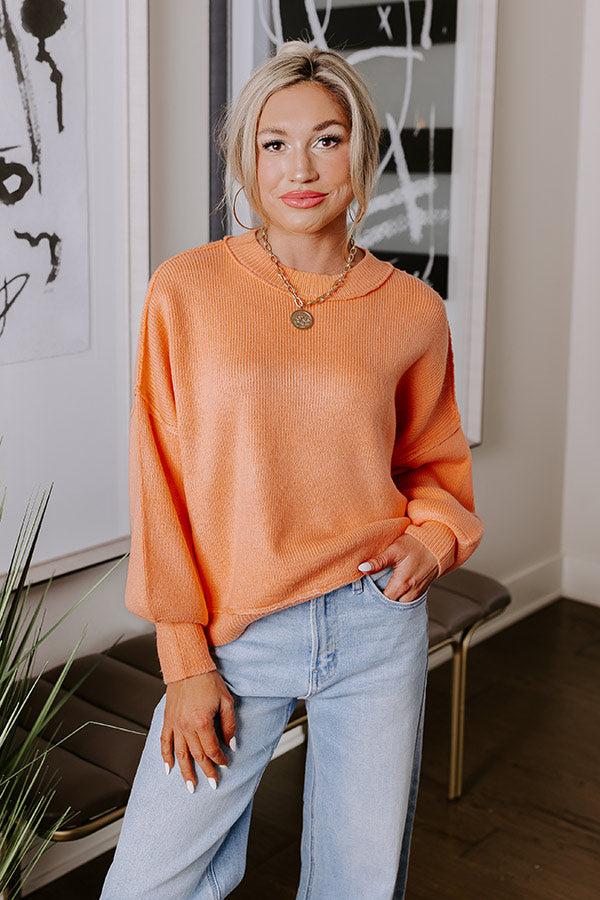 Premium Nectarine Knit Sweater - Ultimate Road Trip Essential