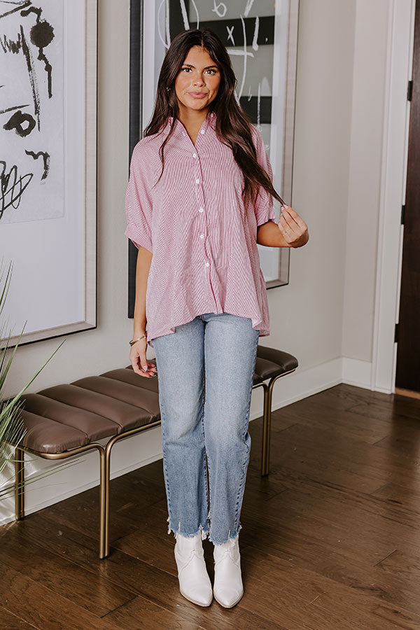 Premium Pink Striped Button-Up Shirt - Casual Chic Style