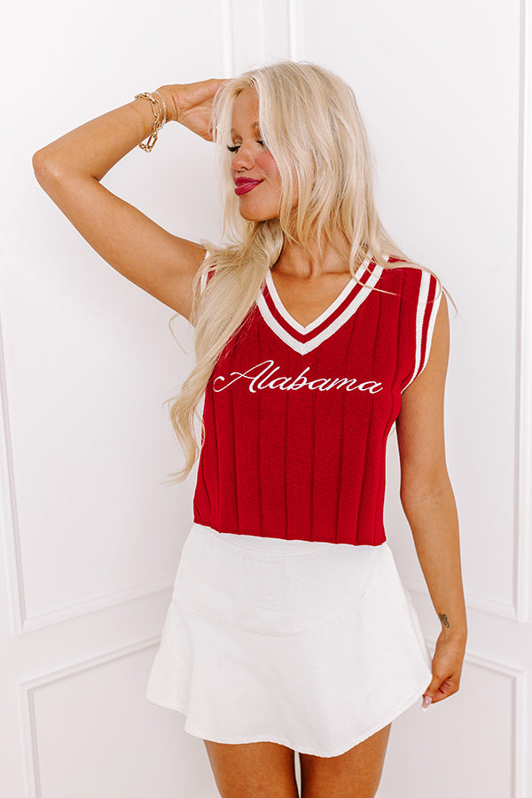 Premium Alabama Pride Embroidered Varsity Vest Top