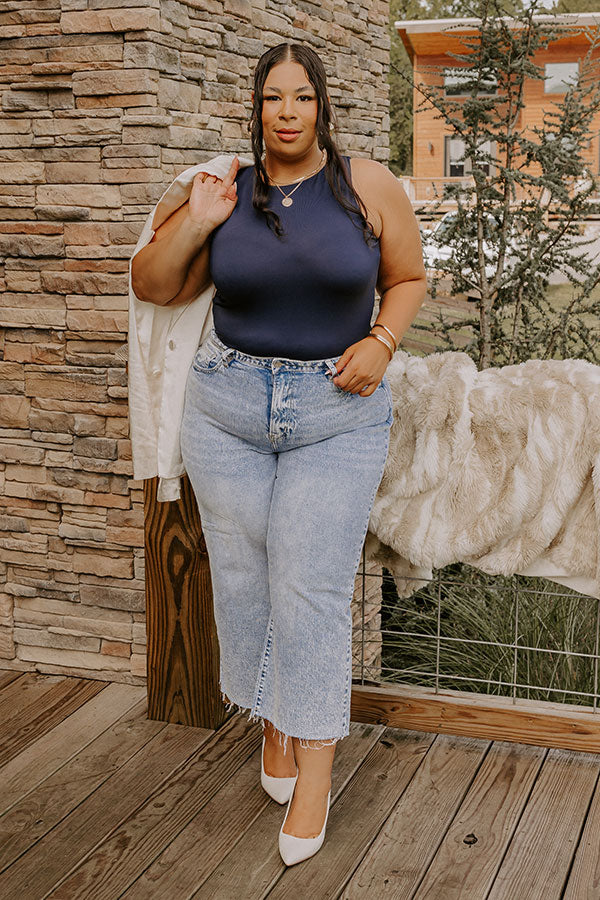 Premium Skylar High-Waist Wide-Leg Crop Jeans for Curves