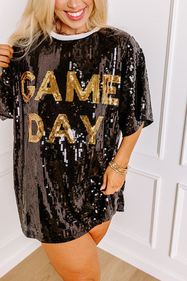 Ultimate Gameday Sequin Tunic - Black Curves Edition