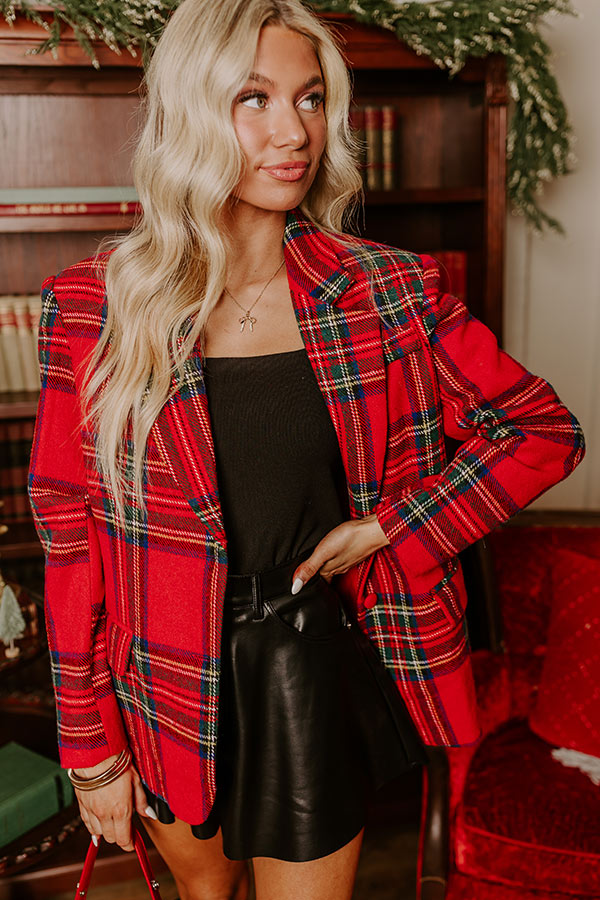 Premium Plaid Blazer - Cheerful Smile Edition